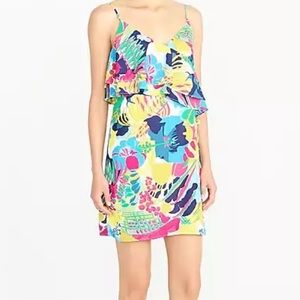J. Crew • floral ruffle front cami dress (Size 2)